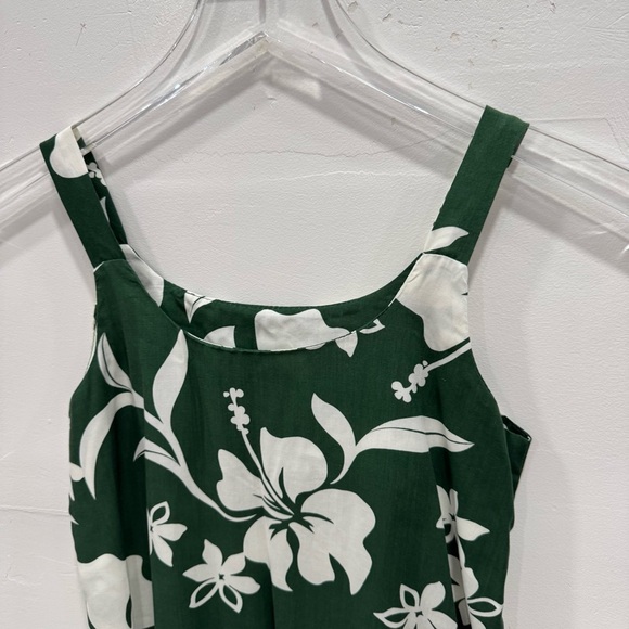 Bishop St Green Hawaiian Print Girls Dress Size 8 Made In Hawaii Rayon - Picture 2 of 4